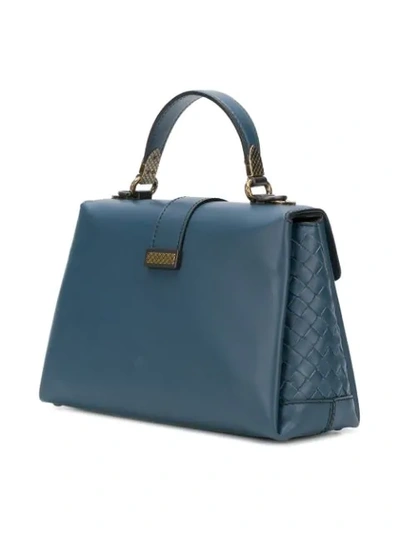 Shop Bottega Veneta Denim Calf Small Piazza Bag In 4298denimnero