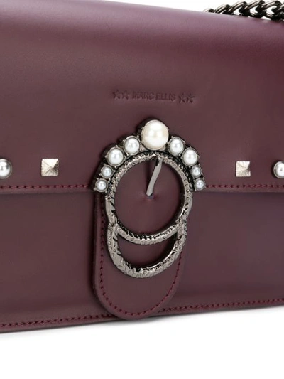 Shop Marc Ellis Foldover Top Embellished Shoulder Bag - Pink