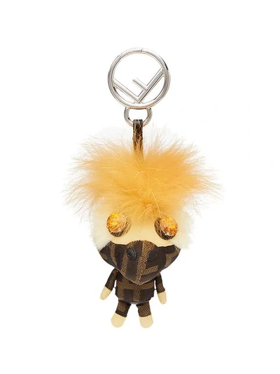 Shop Fendi Space Monkey Charm In Yellow