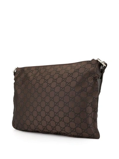 Pre-owned Gucci Gg Pattern Shoulder Bag - Black