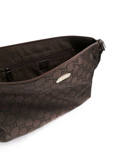 Pre-owned Gucci Gg Pattern Shoulder Bag - Black