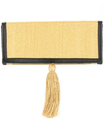 Shop Zeus + Dione Tassel Clutch Bag In Yellow