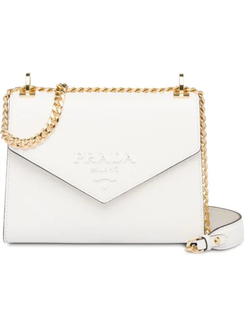 monochrome saffiano leather shoulder bag