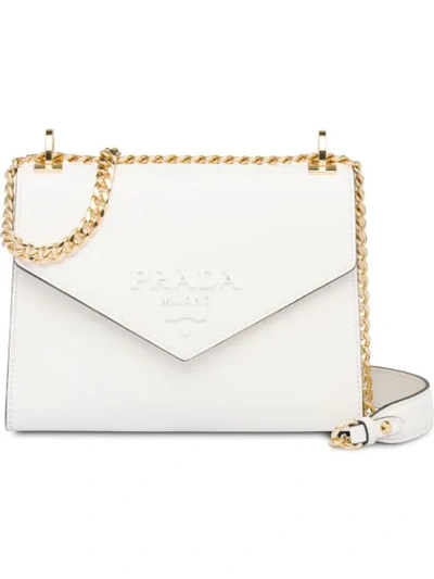 Saffiano Leather Prada Monochrome Bag in White – COSETTE