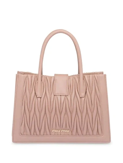 Shop Miu Miu Miu Confidential Handbag In Neutrals