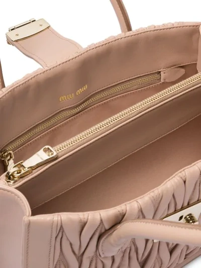 Shop Miu Miu Miu Confidential Handbag In Neutrals