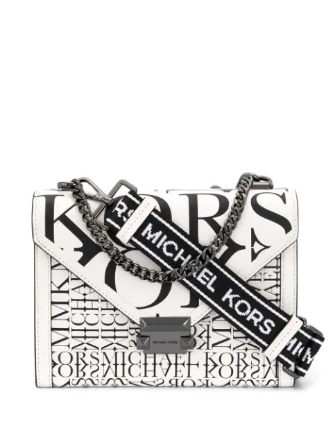 michael kors black and white crossbody