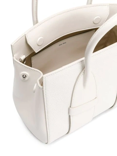 Shop Miu Miu 'madras' Handtasche In White