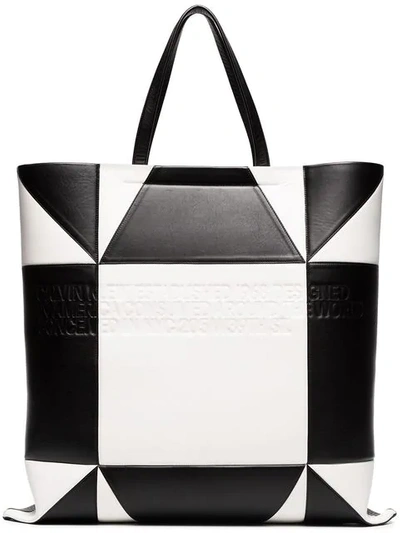Shop Calvin Klein 205w39nyc Geometric-pattern Tote Bag In Black