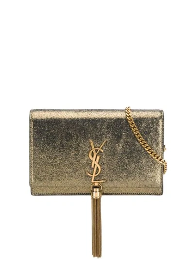 Shop Saint Laurent Kate Crossbody Bag In Gold