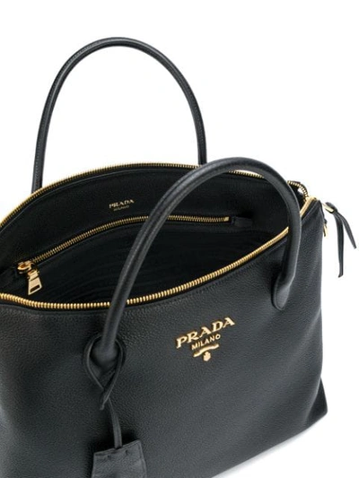 Shop Prada Medium Shopping Tote Bag - Black