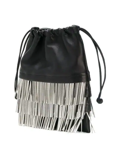 Shop Alexander Wang Ryan Mini Fringed Dustbag In Black