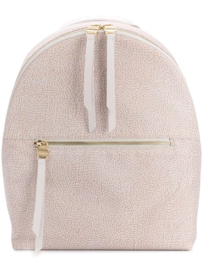 Shop Borbonese Classic Zipped Backpack In Neutrals