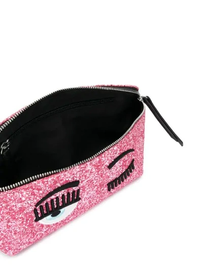 Shop Chiara Ferragni Flirting Glitter Belt Bag In Pink