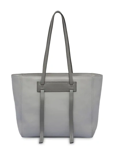 Shop Miu Miu Grace Lux Leather Tote In Grey