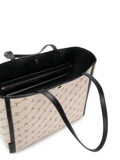 Shop Stella Mccartney Small Monogram Tote Bag In Neutrals