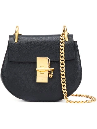 Shop Chloé Mini Drew Shoulder Bag In Black