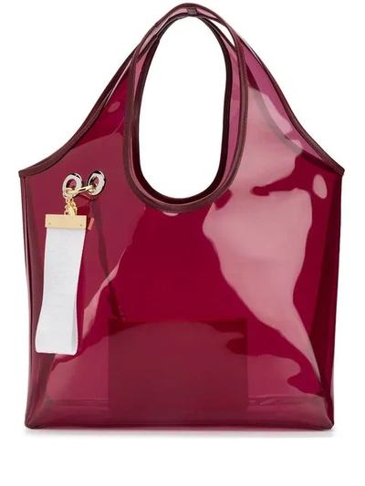 Shop See By Chloé Transparent Tote Bag In Red