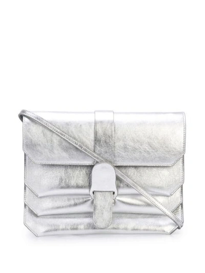 Shop Senreve Metallic Crossbody Bag In Silver
