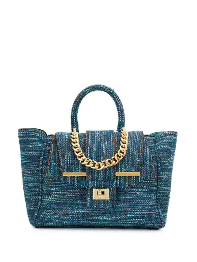 Shop Alila Tweed Tote Bag In Blue