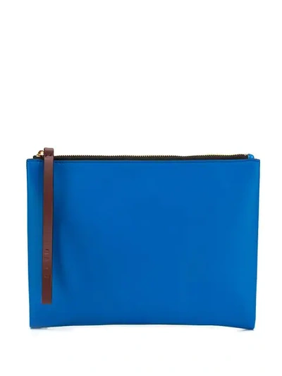 Shop Marni Two Tone Clutch Bag In Blue