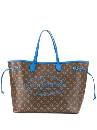 Shop Pre-owned Louis Vuitton Neverfull Monogram Tote Bag In Black