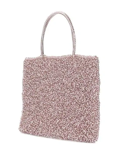 Shop Anteprima Mittelgrosser Shopper Mit Draht In Rosa Metallico 190