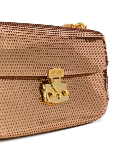 Shop Moschino Cheap & Chic Sequin Crossbody Bag - Gold