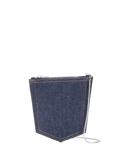 Shop Mm6 Maison Margiela Denim Crossbody Bag In Blue