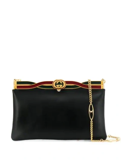 Shop Gucci Broadway Evening Bag With Twisted Enamel In Black