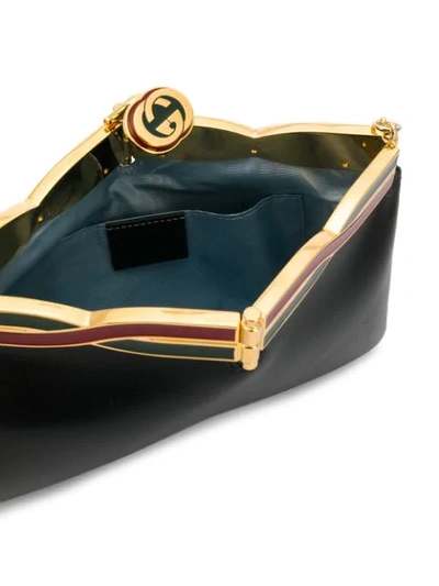 Shop Gucci Broadway Evening Bag With Twisted Enamel In Black