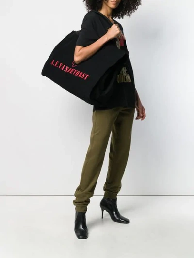 Shop A.f.vandevorst Logo Large Tote Bag In Black