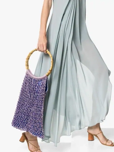 Shop My Beachy Side Aphrodite Beaded Crochet Tote Bag In Pink