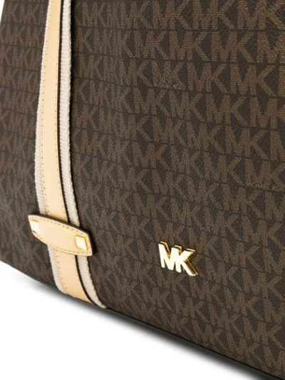 Shop Michael Michael Kors Monogram Tote Bag In Brown