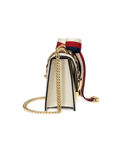 Sylvie flap chain leather crossbody bag Gucci White in Leather - 32646360