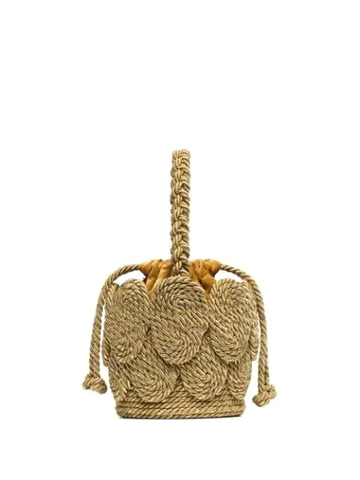 MEHRY MU CHACHA SHELL WOVEN ROPE MINI BAG - 金色