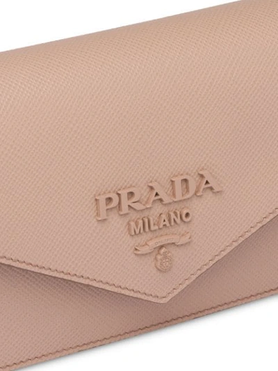 Shop Prada Monochrome Saffiano Shoulder Bag In Neutrals
