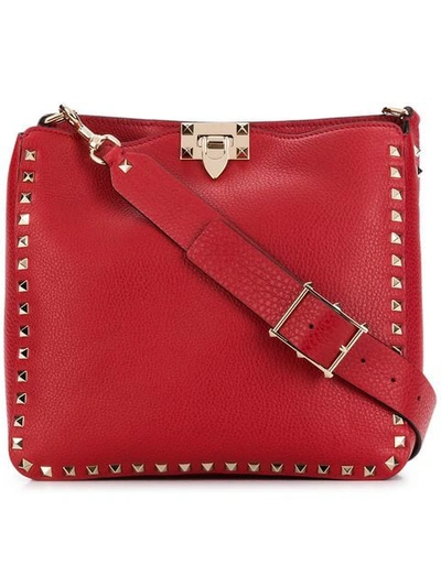 Shop Valentino Garavai Rockstud Shoulder Bag In Red
