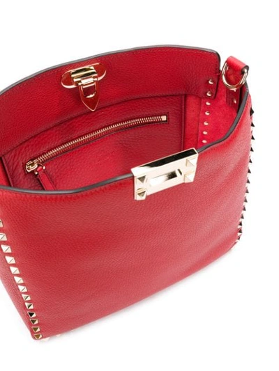 Shop Valentino Garavai Rockstud Shoulder Bag In Red