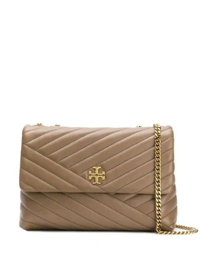 Shop Tory Burch Quilted Shoulder Bag In Neutrals