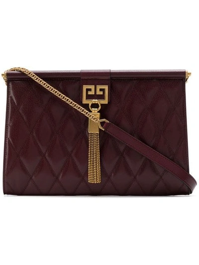 Shop Givenchy Medium Gem Quilted Bag In Red