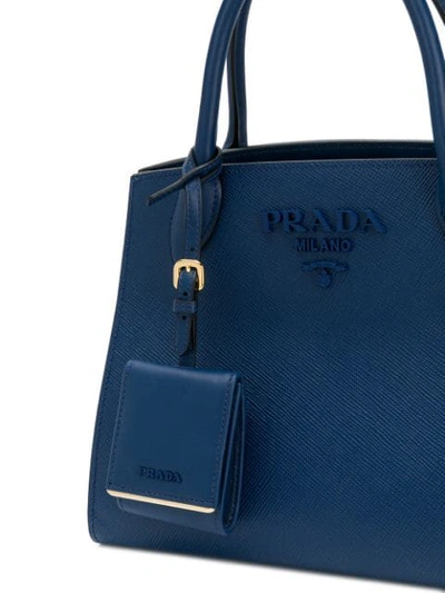 Shop Prada Kleine 'bibliotheque' Handtasche In Blue