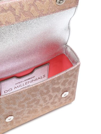 Shop Dolce & Gabbana Dg Millennials Leopard Crossbody Bag - Metallic