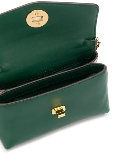 Shop Tory Burch Kira Embossed Belt Bag In Green