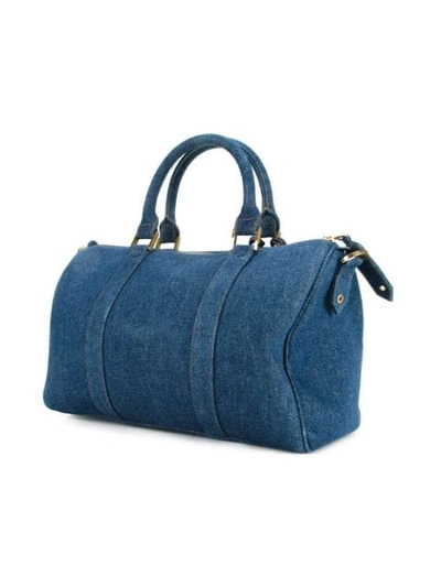 Pre-owned Chanel Vintage 古着'2way'对比缝线旅行包 - 蓝色 In Blue