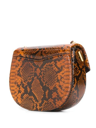 Shop Sandro Pepita Shoulder Bag In E010 Python Camel