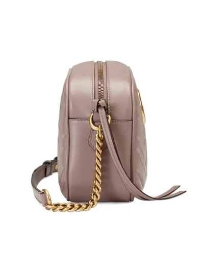 Shop Gucci Nude Gg Marmont Quilted Leather Shoulder Bag In Neutrals