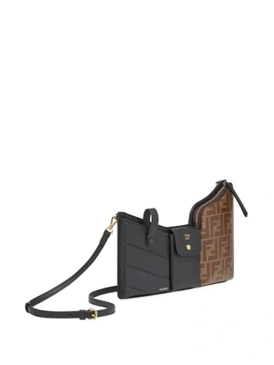 Shop Fendi Multi Pockets Belt Bag In Black