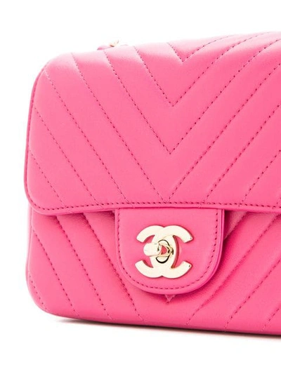 Pre-owned Chanel 2016-2017 V Stitch Shoulder Bag In Pink