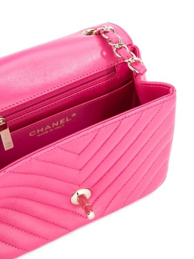 Pre-owned Chanel 2016-2017 V Stitch Shoulder Bag In Pink